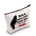 thumbnail image 1 of LEVLO Cruella Deville Quote Cosmetic Bag Cru-ella Movie Fans Gift Born Brilliant Bad And Alittle Mad Makeup Zipper Pouch Bag For Women Girls, 1 of 6