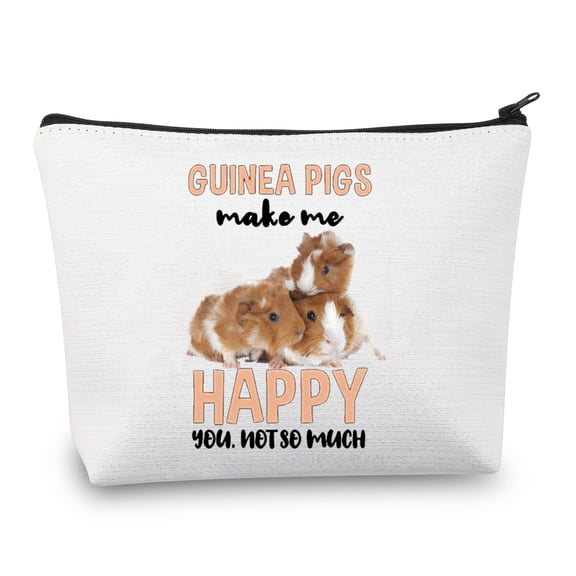 LEVLO Funny Guinea Pig Cosmetic Make Up Bag Guinea Pig Lover Inspired Gift Guinea Pigs Make Me Happy You Not So Much Guinea Pig Makeup Zipper Pouch Bag For Women Girls