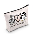 thumbnail image 1 of LEVLO Funny Penguins Cosmetic Make up Bag Animal Lover Gift Peace Love Penguins Makeup Zipper Pouch Bag Penguins Lover Gift For Women Girls, 1 of 6