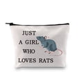 thumbnail image 1 of LEVLO Funny Rat Cosmetic BagAnimal Lover Gift Just A Girl Who Loves Rats Makeup Zipper Pouch Bag Rat Lover Gift For Women Girls, 1 of 4