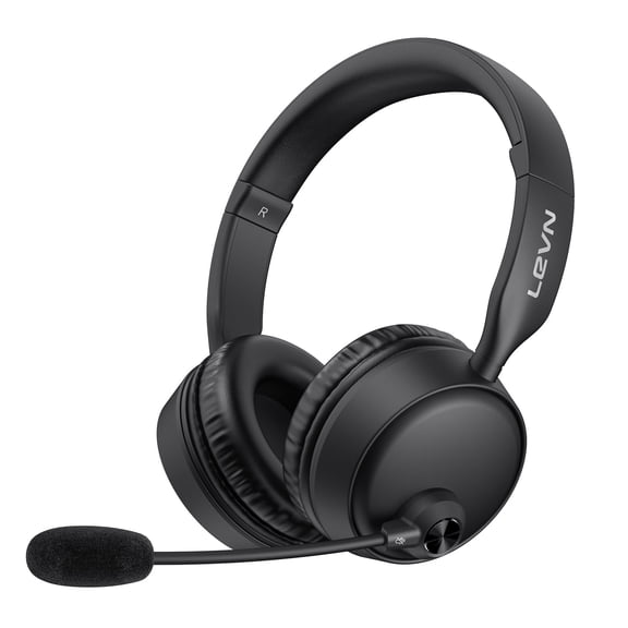 LEVN Bluetooth Headset with Microphone, Wireless Headset with Mic & Mute Button, 60 Hrs Working Time, Noise Cancelling Bluetooth Headphomes 5.3 Multipoint Connect to Cell Phone/Mobile/Laptop/Tablet/P