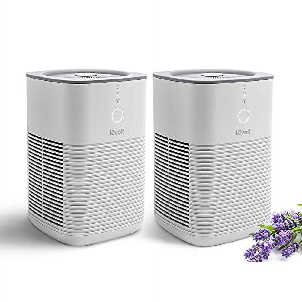LEVOIT Air Purifier for Home Bedroom, HEPA Air Fresheners Filter, Small Room Air Cleaner with Fragrance Sponge for Smoke, Allergies, Pet Dander, Odor, Dust Remover, Office, Desktop, Table Top (2 Pack)