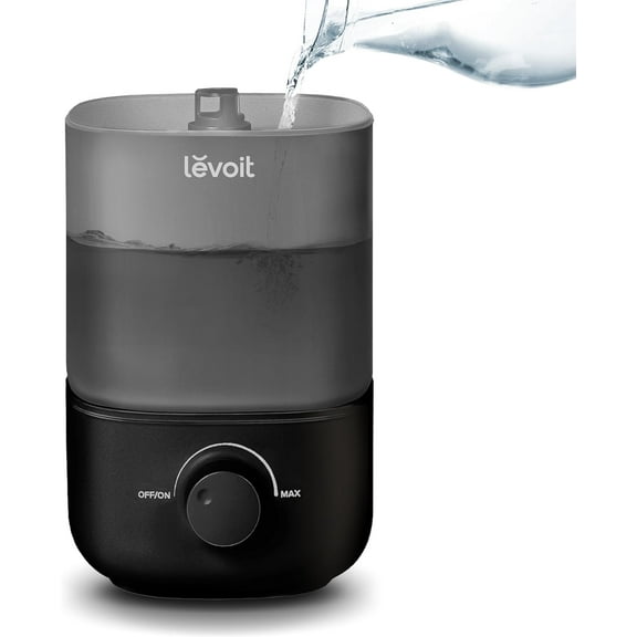 LEVOIT Classic 160 Top-Fill Ultrasonic Cool Mist Humidifier for Bedroom ,Auto Shut-off , 360 Rotating Nozzle, 2.5L, Black
