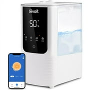 LEVOIT Smart Cool and Warm Mist Humidifiers for Room, Top Fill Vaporizers for Largeroom with Aromatherapy,4.5L,LV450S,White