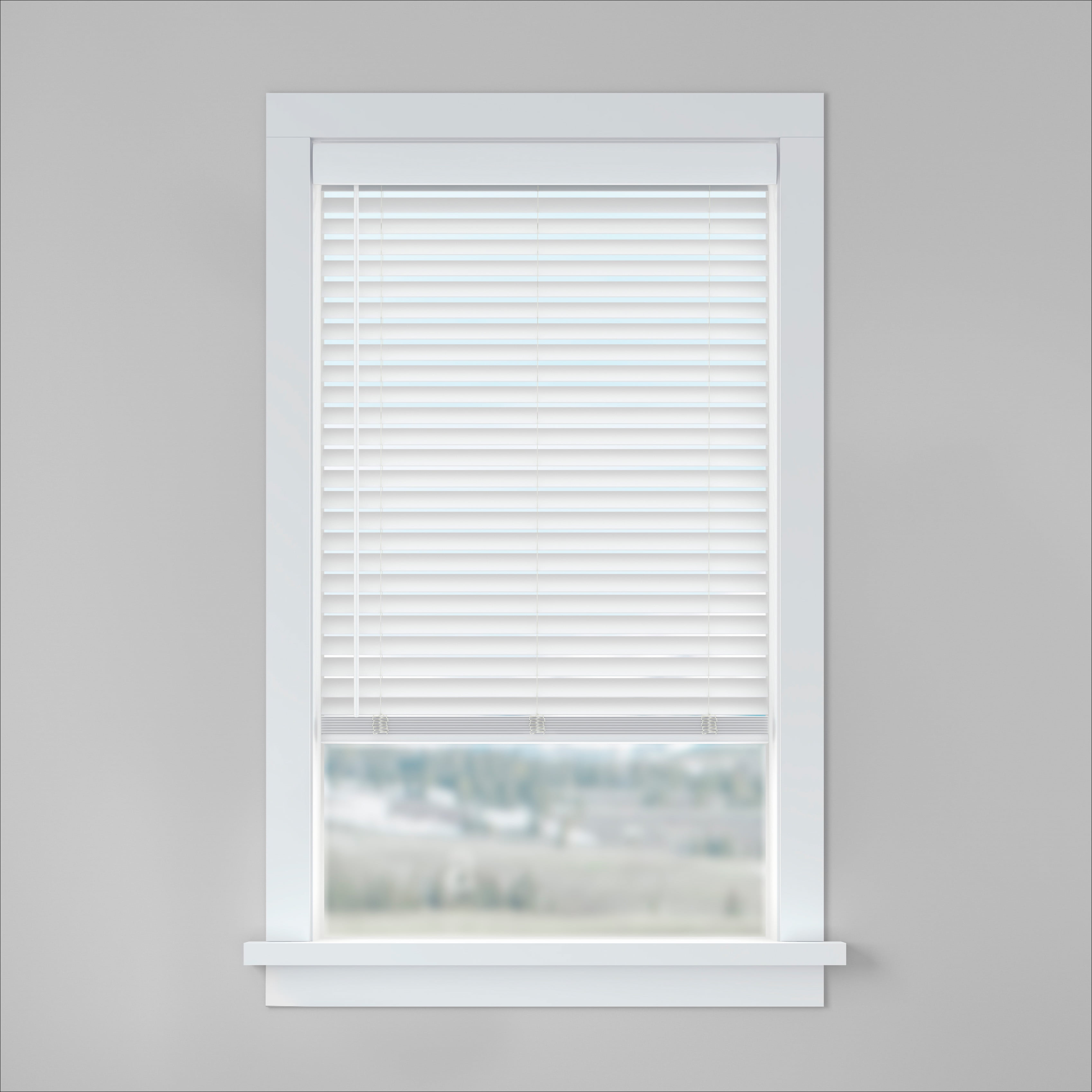 LEVOLOR BASICS 2" Cordless Faux Wood Blinds, White, 23" Width x 64" Length