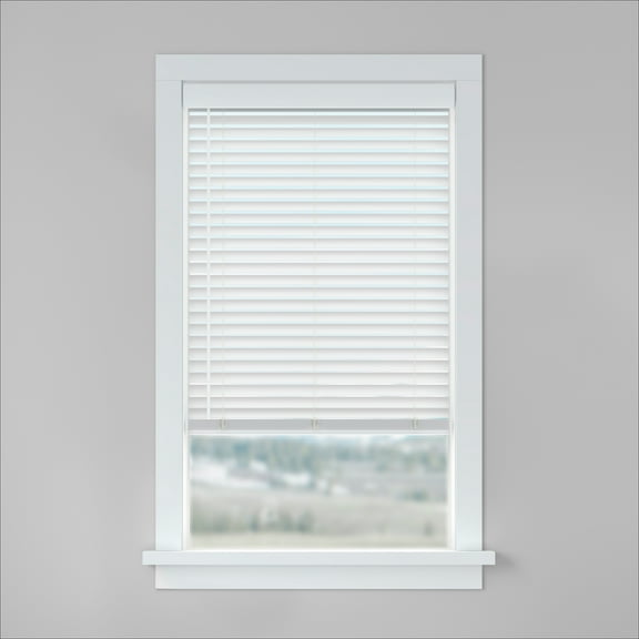 LEVOLOR BASICS 2" Cordless Faux Wood Blinds, White, 35" Width x 72" Length