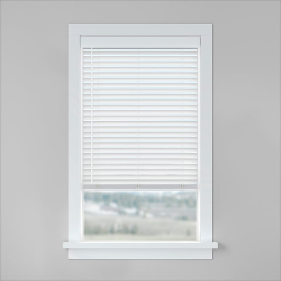 LEVOLOR BASICS 2" Cordless Faux Wood Blinds, White, 71" Width x 64" Length