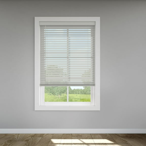 LEVOLOR Custom Classic Value 2" Cordless Faux Wood Blinds, Light Gray, 36" Width x 48" Length
