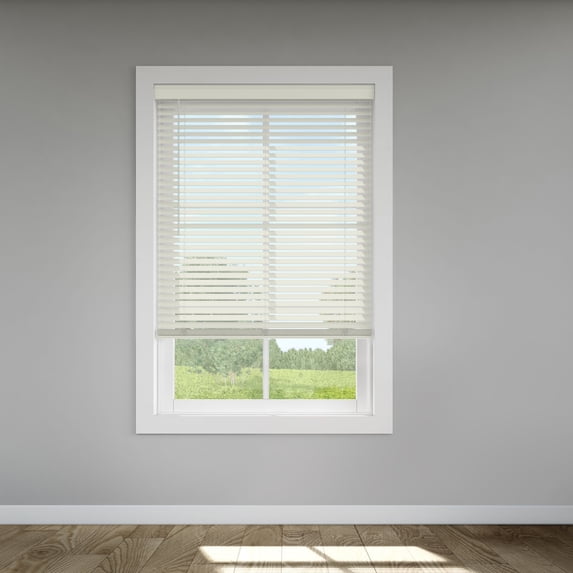 LEVOLOR Custom Classic Value 2" Cordless Faux Wood Blinds, White, 32 1/4" Width x 72" Length