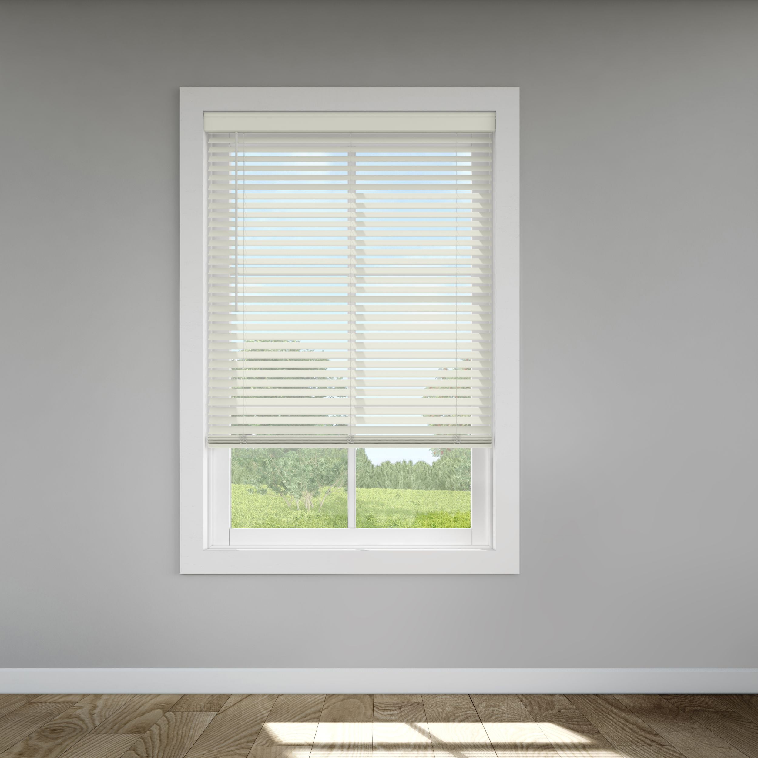 LEVOLOR Custom Classic Value 2" Cordless Faux Wood Blinds, White, 49 1/4" Width x 72" Length