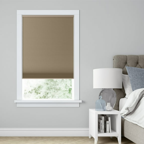LEVOLOR Custom Essentials Collection, Cordless Light Filtering Cellular Shade, Toffee, 26" Width x 48" Length