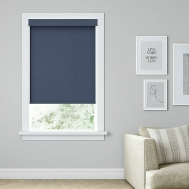LEVOLOR Custom Expressions Collection, Cordless Light Filtering Roller Shade, Blue, 18 1/8" Width x 48" Length