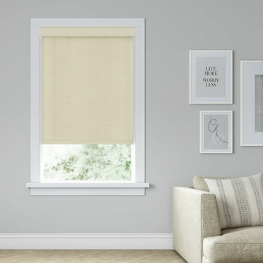 LEVOLOR Custom Expressions Collection, Cordless Room Darkening Roller Shade, Sand, 27" Width x 48" Length