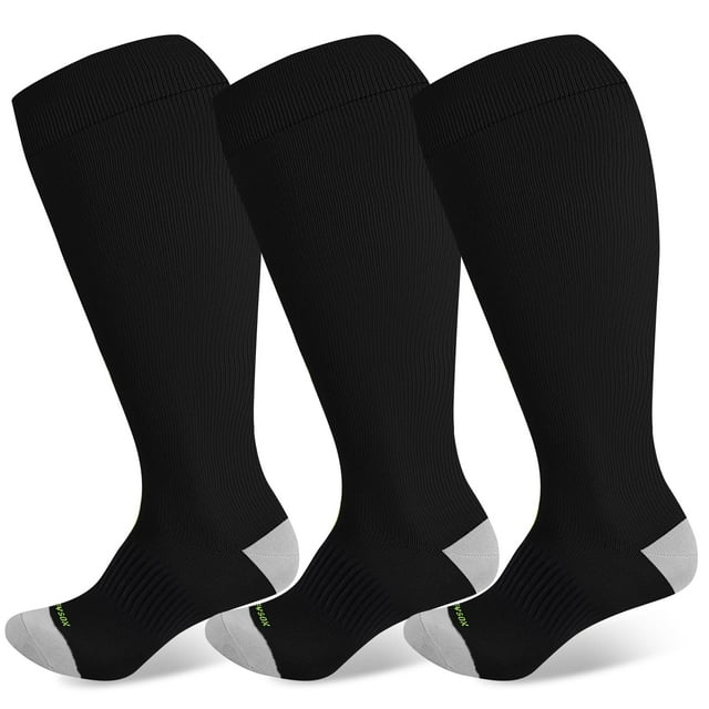 LEVSOX Plus Size Compression Socks Wide Calf Men&Women 20-30 mmhg Knee