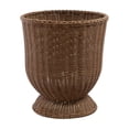 thumbnail image 1 of LEWEEN 16.9" Brown Woven Urn-Style Planter with Decorative Scalloped Rim and Transparent Inner Lining, 1 of 7
