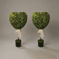 thumbnail image 1 of LEWEEN 2 Sets Artificial Boxwood Heart Topiary Tree, 2.5 ft Tall with Planter Pots, Valentine's Day Decoration for Indoor Outdoor Use, 1 of 7