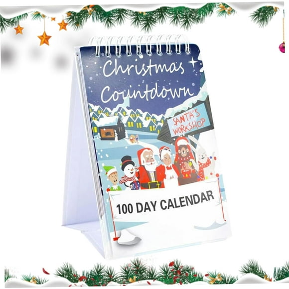 LEWEEN 2025 Christmas Countdown: 100 - Day Tear - Off Desk Calendar, Desktop Advent Calendars for Happy Christmas Day Decoration