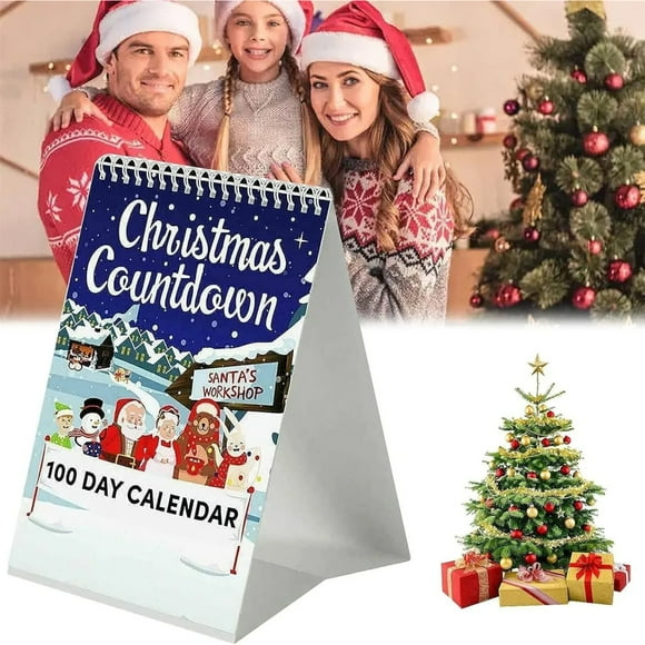 LEWEEN 2025 Christmas Tear - Off Countdown Desk Calendar: 100 - Day Christmas Countdown Calendar for Desktop, Ideal Happy Christmas Day Decoration