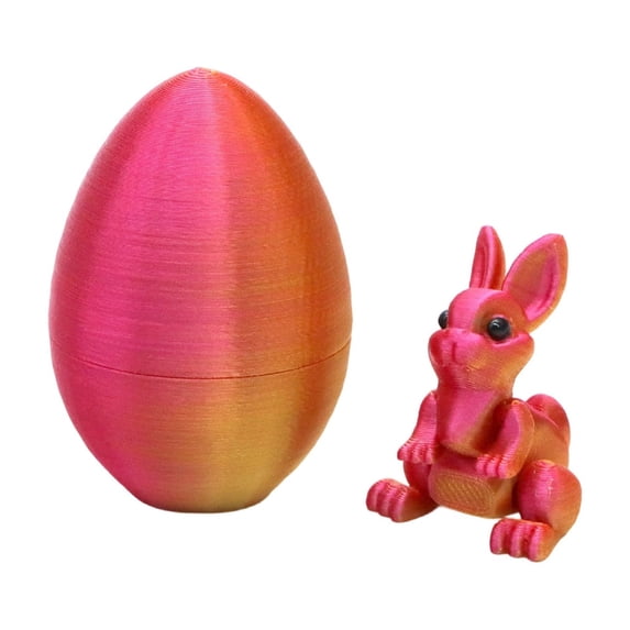 LEWEEN 3D Printed Easter Egg Movable Toy 2026, 1.6 x 1.2 Inches Mini Desktop Ornament, Easter Toys Eggs Gifts Home Decor Spring Party Outdoor Indoor Decorations