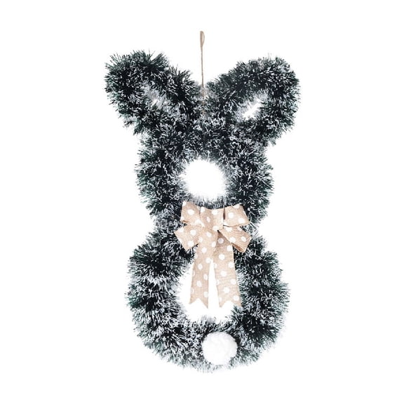 LEWEEN Artificial Easter Bunny Wreath Hanging Ornament, Cartoon Tail Faux Door Decor, Lifelike Plants Easter Home Porch Wall Decor, Lightweight Easy to Hang Holiday Gift