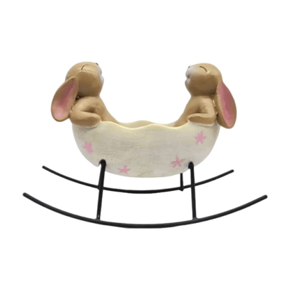 LEWEEN Candy Serving Bowl Easter Serving Dish Rustic Ornament Bunny Figurine Candy Dish, Resin Easter Decor, Perfect Gift for Easter Holiday Party Home Living Room Bedroom Bookshelf Desk Decorations