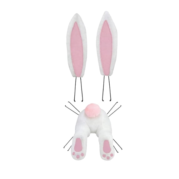 LEWEEN Easter Bunny Butt Wreath Decorations Attachment Kit, 11.8x11.8 Inch Spring Home Door Wall Hanging Decor, DIY Wreath Accessories