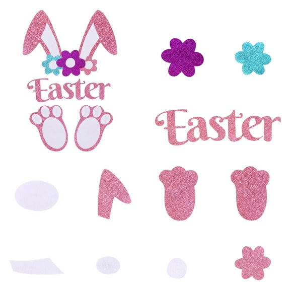 LEWEEN Easter Decoration Door Stickers, Cartoon Chicken English Window Stickers for Holiday Party Background, DIY Wall Decor, Kids Room Home Easter Decorations