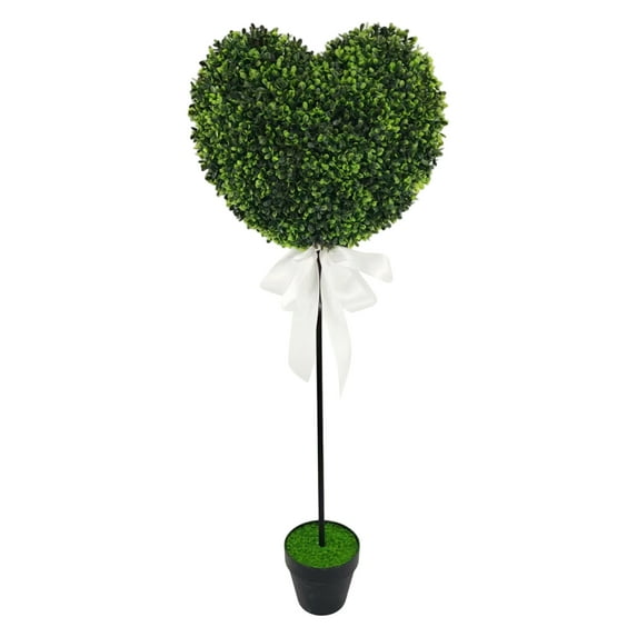LEWEEN Heart Shape Artificial Plants For Easter Porch Decoration Outdoor Indoor Lifelike Green Plants Spring Decor 32.3 Inch