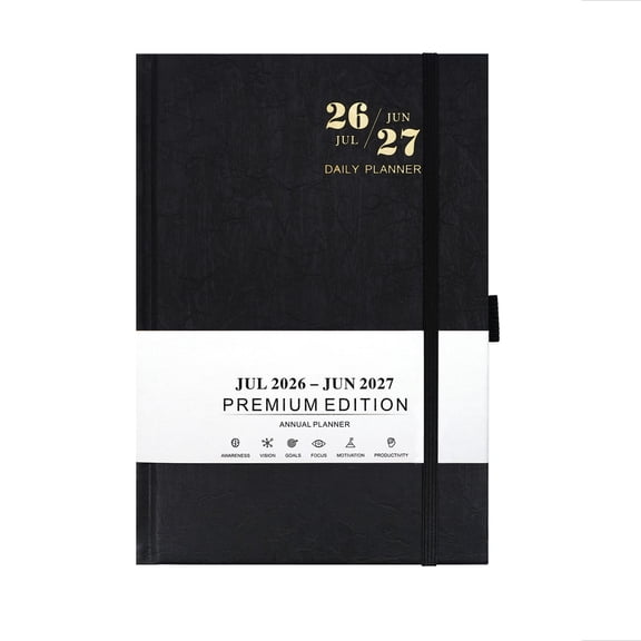 LEWEEN Planner 2026-2027, Weekly Monthly Planner, Graduation and Back-to-School Gifts, A5 Academic Planners for Office, School, Home, and Business (Black 192 sheets/384 pages)