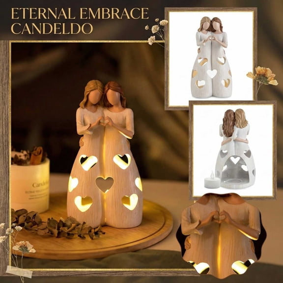 LEWEEN Sister Birthday Gifts for Women, Unique Home Decor Meaningful Gift Ideas for Bestie Candle Holder Figurine