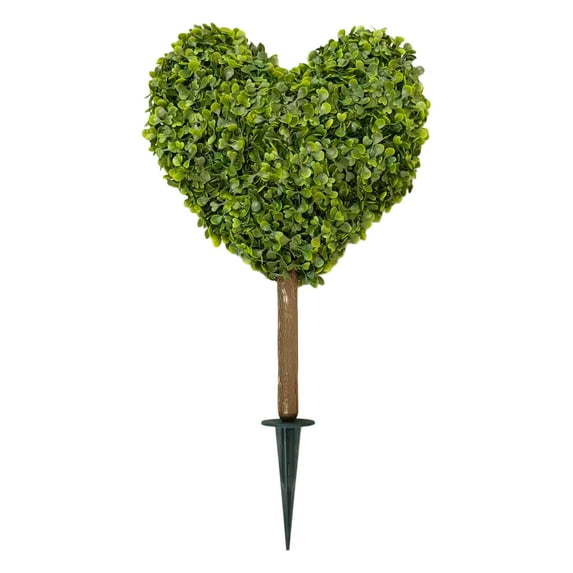LEWEEN Heart-Shaped Boxwood Topiary - 2 ft Artificial Valentine's Day Tree with Ground Spike, Perfect for Indoor and Outdoor Home Porch Decor