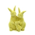 thumbnail image 1 of LEWEEN Yellow Easter Flocked Bunny Figurine Family Set, Soft Fuzzy Resin Decor, Spring Home Decor, Indoor Outdoor Easter Festive Party Ornaments, 1 of 8