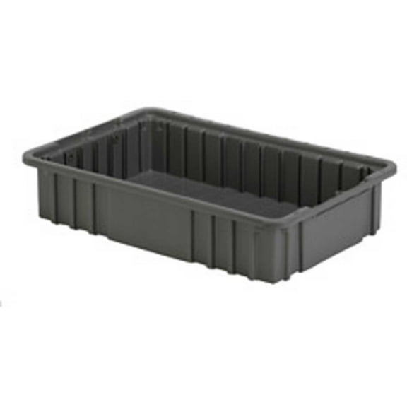 LEWISBins Divider Box, 16-1/2" x 10-7/8" x 3-1/2", Gray, Lot of 4