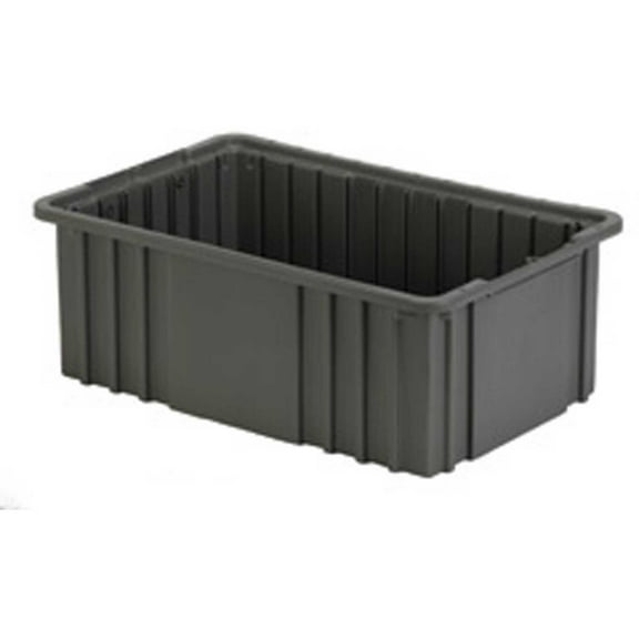 LEWISBins Divider Box, 16-1/2" x 10-7/8" x 6", Gray, Lot of 4
