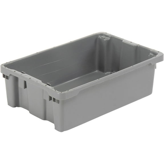 LEWISBins Polyethylene Container SN2012-6, 20"L x 13"W x 6-1/4"H, Gray, Lot of 5