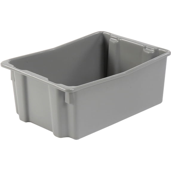 LEWISBins Polyethylene Container 26"L x 18-3/4"W x 10"H, Gray, Lot of 5