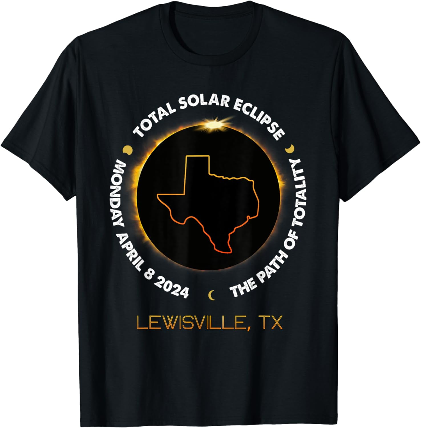 LEWISVILLE, Texas Total Solar Eclipse 2024 Cotton TShirt