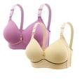 thumbnail image 1 of LEWKW 2 Pack Push up Bra for Women Plus Size Support Lifting Bras Soft Padded Wireless Bras Comfort Breathable Everyday Sleep Back Smoothing Seamless Coverage, 1 of 6