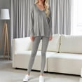 thumbnail image 1 of LEWKW Casual Lounge Sets for Women Oversized Long Sleeve V Neck Tunic Top And Stretchy Leggings 2 Piece Outfits Relaxed Soft Comfy Daily Tracksuits, 1 of 5