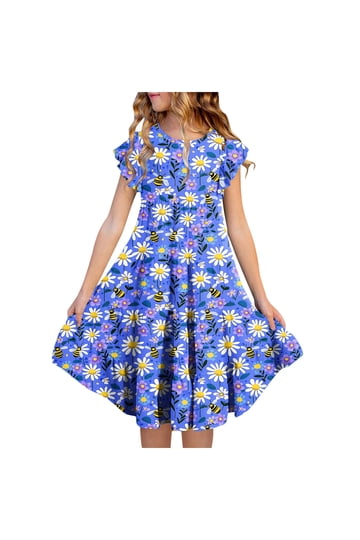 Shop Honey Bee Pattern Summer Dresses for Women in Bright Colors