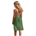 thumbnail image 1 of LEWKW Little Girls Open Back Sundress Spaghetti Strap Adjustable Tie Back Flowy A-Line Tunic Dress for Tropical Vacation Summer Playwear, 1 of 7