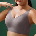 thumbnail image 1 of LEWKW Plus Size Womens Seamless Bra Deep Plunge Bra Soft Wireless Comfort Breathable Sleep Everyday Support Invisible Back Smoothing Wirefree Underwear Style, 1 of 6