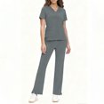 thumbnail image 1 of LEWKW Scrub Sets for Women 2 Piece Medical Uniforms V Neck Top & Pants Outfits Stretch Soft Nursing Hospital Work Wear Doctors Joggers Matching Suits, 1 of 7
