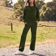 thumbnail image 1 of LEWKW Women's Velour 2 Piece Outfits Long Sleeve Crewneck Pullover And Pants Matching Sets Cozy Warm Soft Fleece Velvet Tracksuits Winter Loungewear, 1 of 9