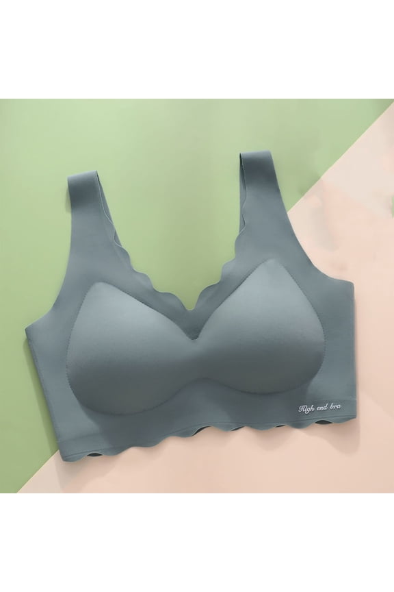 Womens Seamless Bra Wavy Edge Soft Wireless Bra Breathable Sleep Comfort Bra Invisible Support Everyday Back Smoothing No Underwire Style