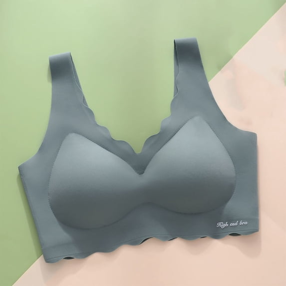 LEWKW Womens Seamless Bra Wavy Edge Soft Wireless Bra Breathable Sleep Comfort Bra Invisible Support Everyday Back Smoothing No Underwire Style