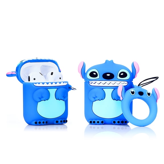 LEWOTE Apple 3D Stitch Shockproof Earbud Case, Blue