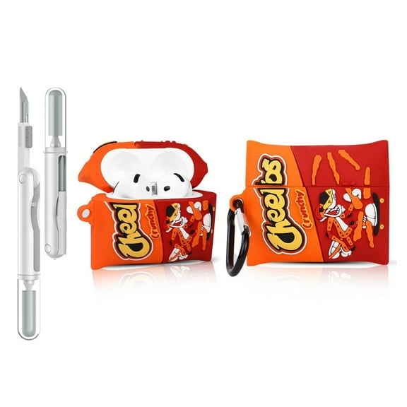 LEWOTE Compatible with Airpods 4 Generation Case Cute Cartoon Funny Slim Cover with Cleaner Kit Snacks Series