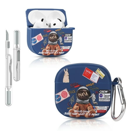 LEWOTE Compatible with Airpods 4 Generation Case Cute Cartoon Funny Slim IMD Cover with Cleaner Kit