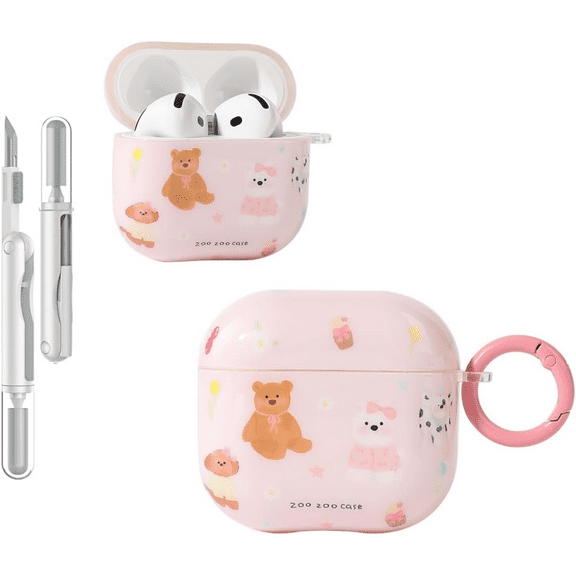 LEWOTE Compatible with Airpods 4 Generation Cute Cartoon Funny Case Cover with Cleaner Kit[IMD Series]